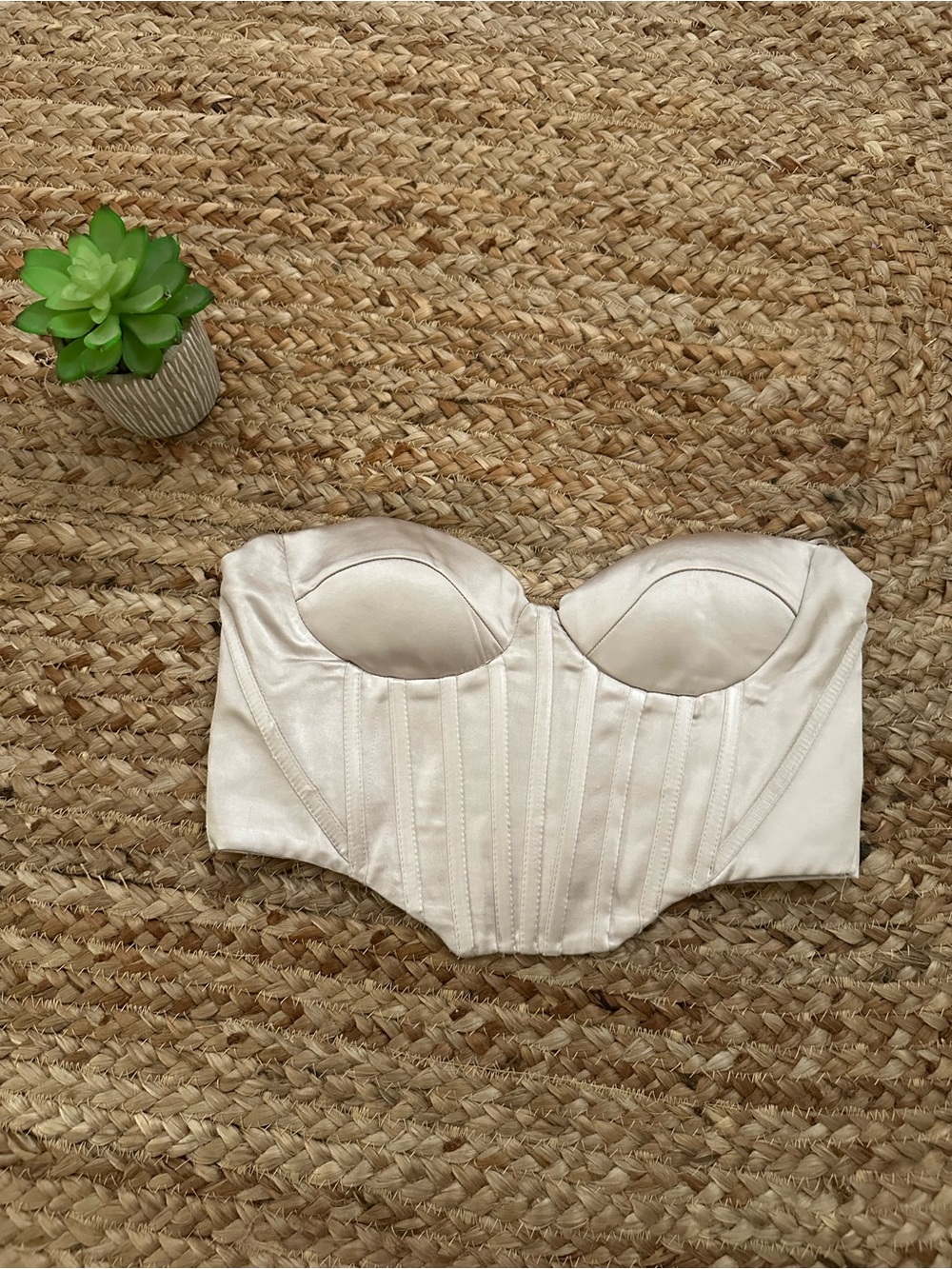 STRAPLESS CHAMPAGNE CORSET TOP